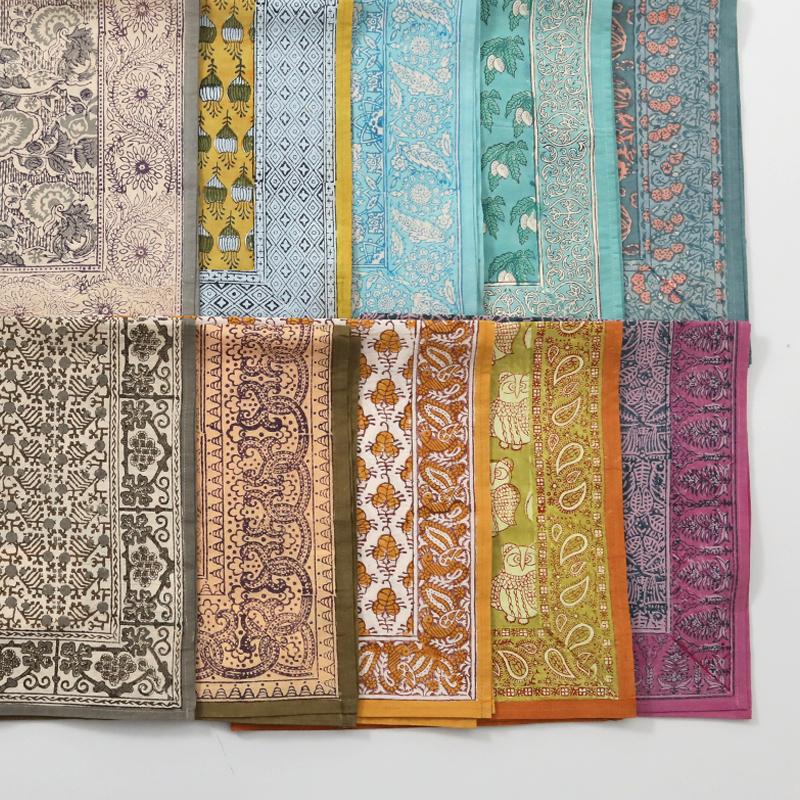 インダスバレー インド綿ブロックプリント大判ハンカチ 63×63cm