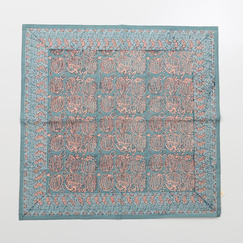 インダスバレー インド綿ブロックプリント大判ハンカチ 63×63cm