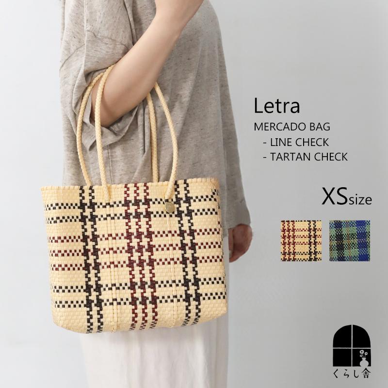 Letra（レトラ） メルカドバッグ XSサイズ ロングハンドル チェック柄