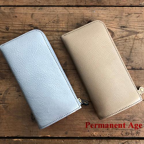 Permanent age レザーウォレットL型 ゴールド・シルバー レザー 長財布