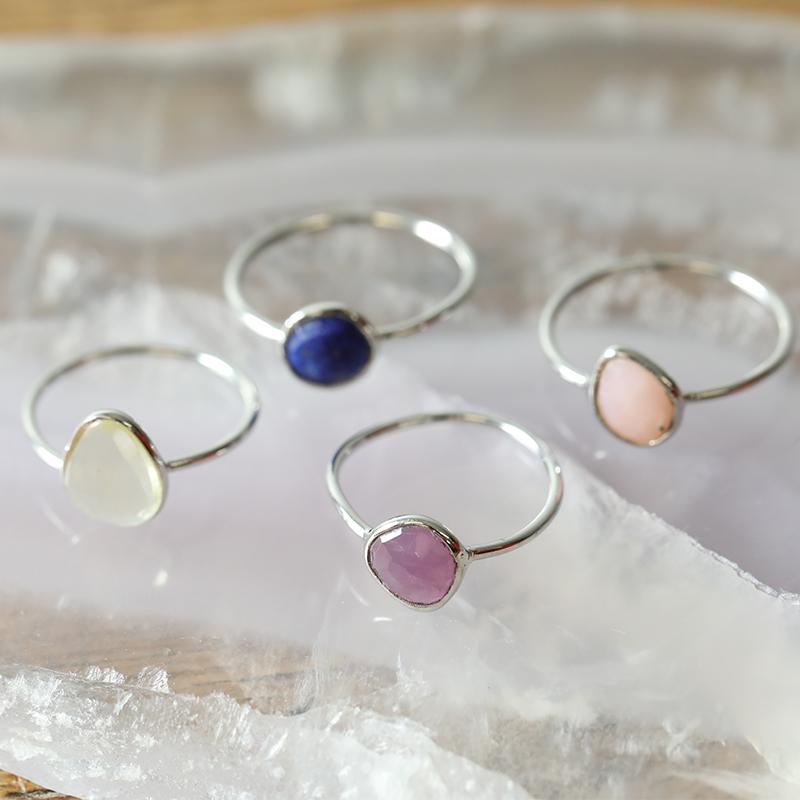 Palette 天然石リング ルビー シルバー925 一粒リング 大きめ