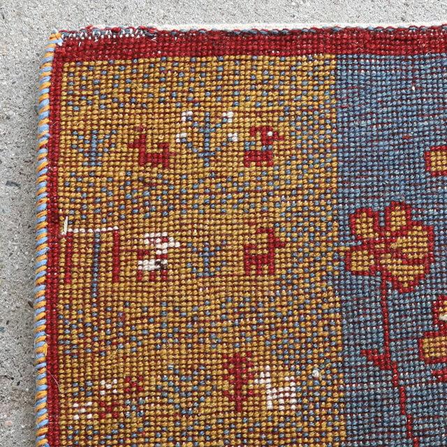 ミニギャッベ 花 チェアパッド 40×40cm イラン 直輸入 本物 極上