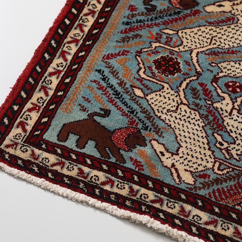 玄関マット オールド トライバルラグ バルーチ 55cm×88cm ウール絨毯