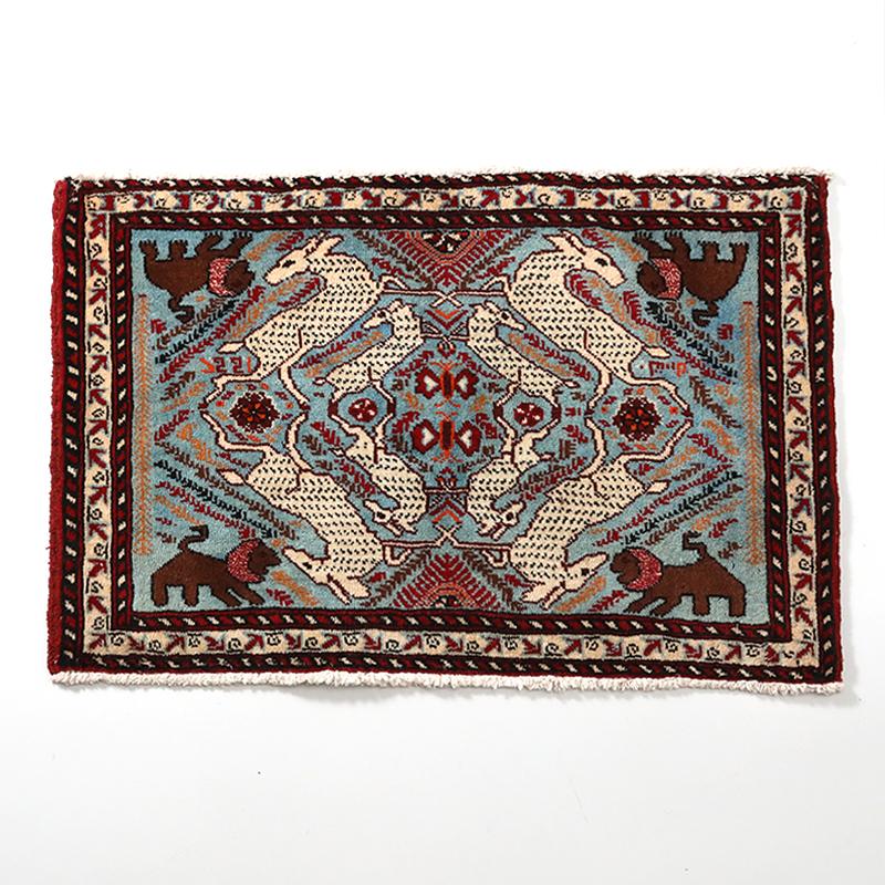 玄関マット オールド トライバルラグ バルーチ 55cm×88cm ウール絨毯