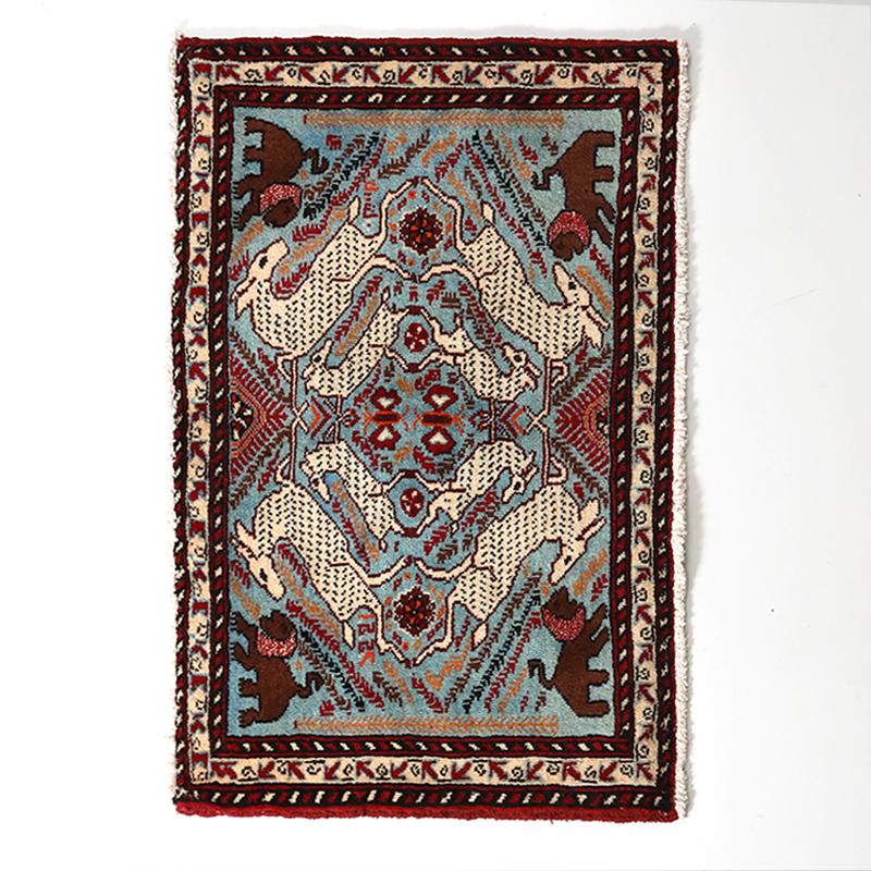 玄関マット オールド トライバルラグ バルーチ 55cm×88cm ウール絨毯