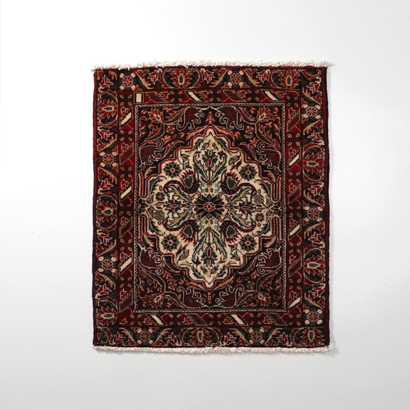 玄関マット オールド トライバルラグ バルーチ 85cm×72cm ウール絨毯