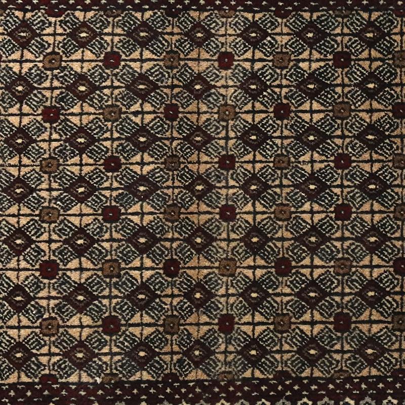 玄関マット オールド トライバルラグ バルーチ 55cm×80cm ウール絨毯