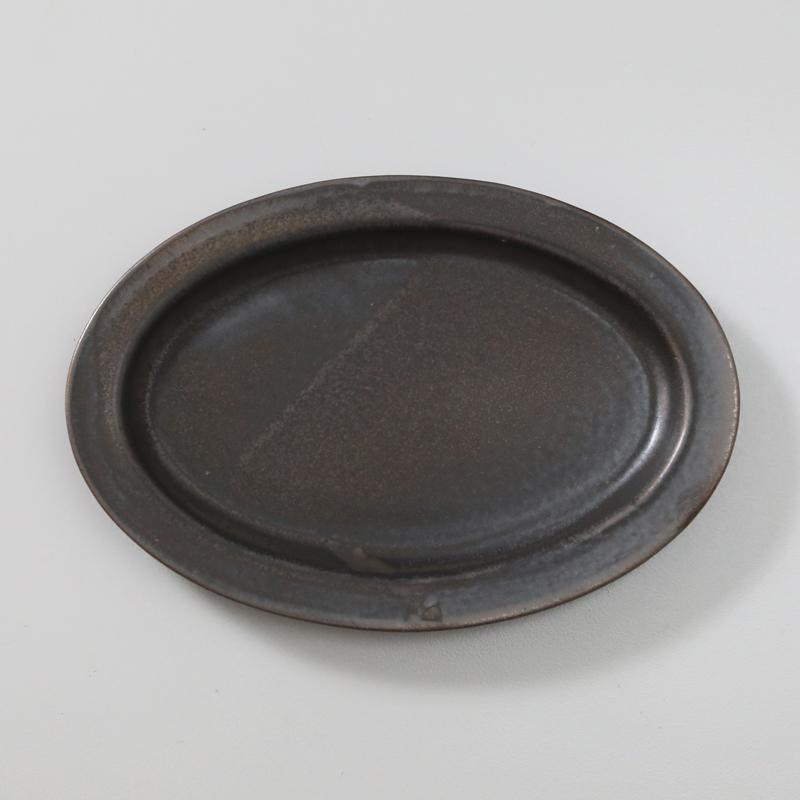 Ancient Pottery オーバルプレート 25.5×17.5cm 楕円形 お皿 ストーン