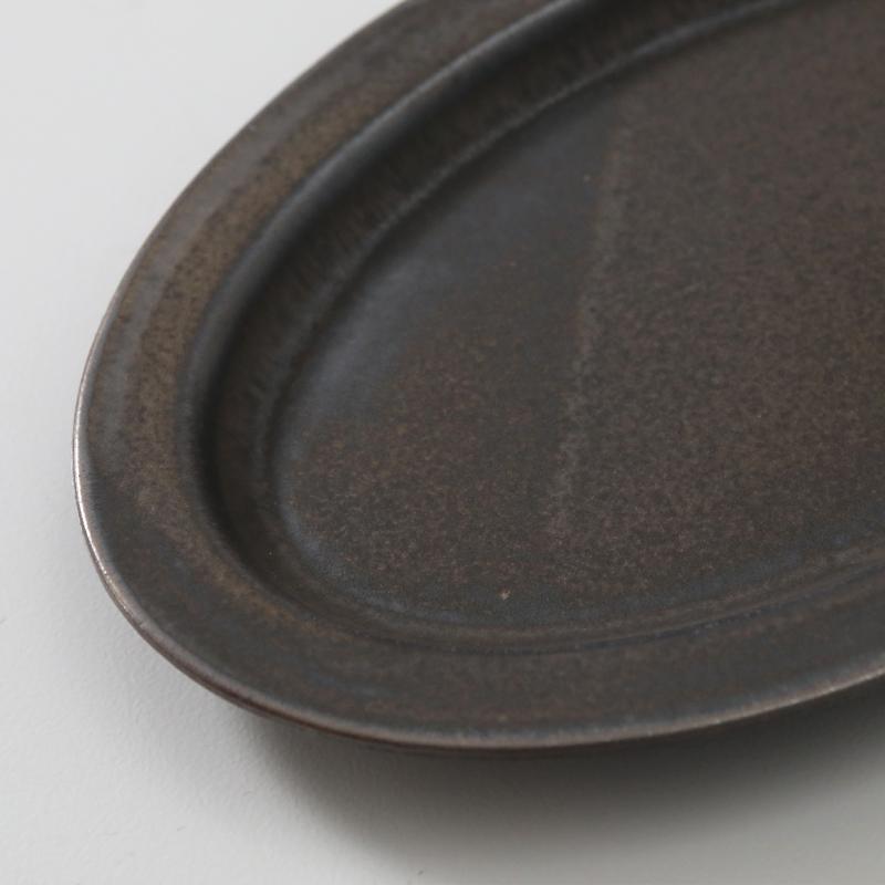 Ancient Pottery オーバルプレート 25.5×17.5cm 楕円形 お皿 ストーン