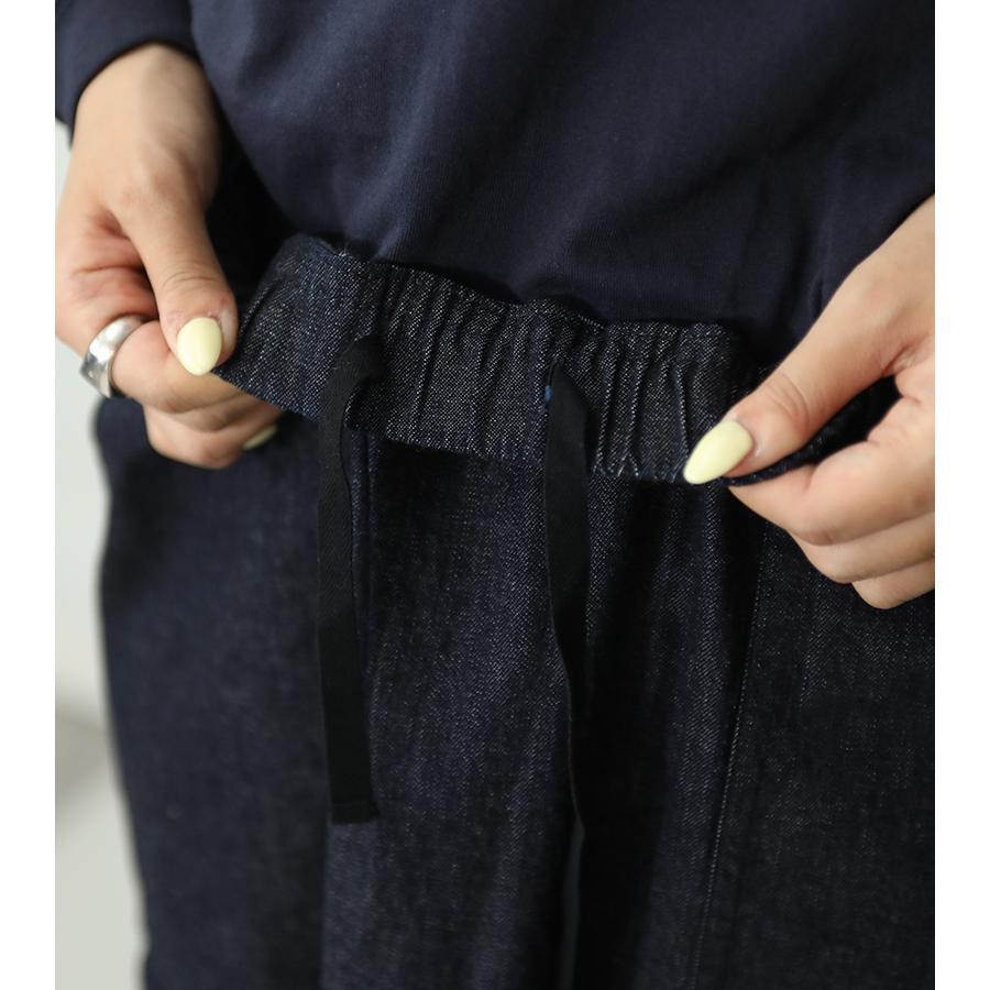 VENT BLANC 8oz デニムイージートラペーズスカート インディゴ デニムスカート 台形 Aライン 膝下 カジュアル ヴァンブランの画像