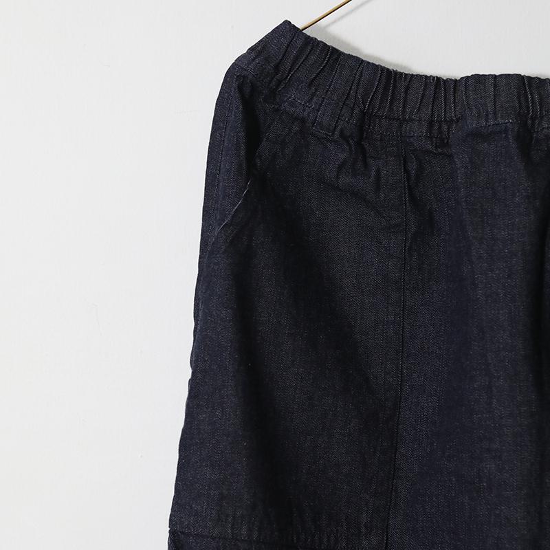 VENT BLANC 8oz デニムイージートラペーズスカート インディゴ デニムスカート 台形 Aライン 膝下 カジュアル ヴァンブランの画像