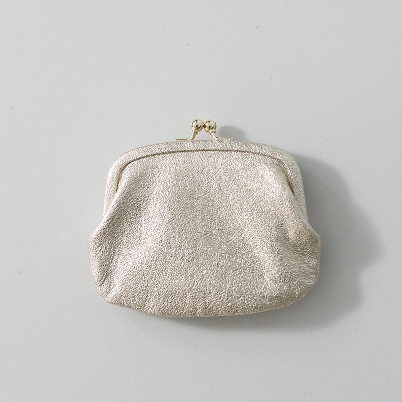 StitchandSew 小さながま口のお財布 ゴールド 革　がま口　日本製 StitchandSew（ステッチアンドソー） 小さながま口のお財布 ゴールド