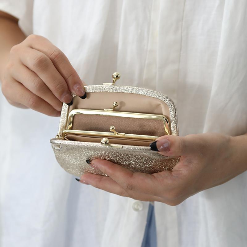 StitchandSew ステッチアンドソー 小さながま口のお財布 ゴールド