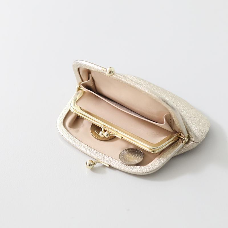 StitchandSew 小さながま口のお財布 ゴールド 革　がま口　日本製 StitchandSew（ステッチアンドソー） 小さながま口のお財布 ゴールド