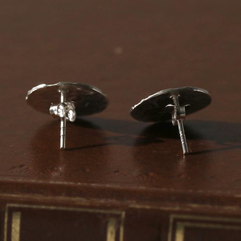カレンシルバー フラット丸 スタッド ピアス シルバー 両耳用 丸