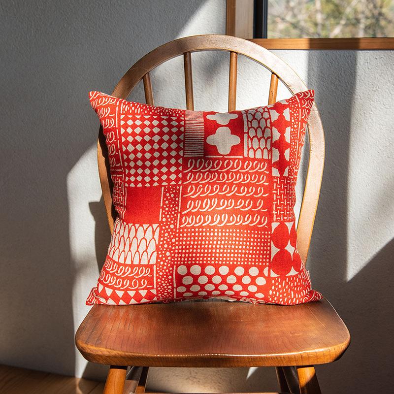 よつめ染布舎 クッションカバー 花柄 綿100% クッション カバー 座布団