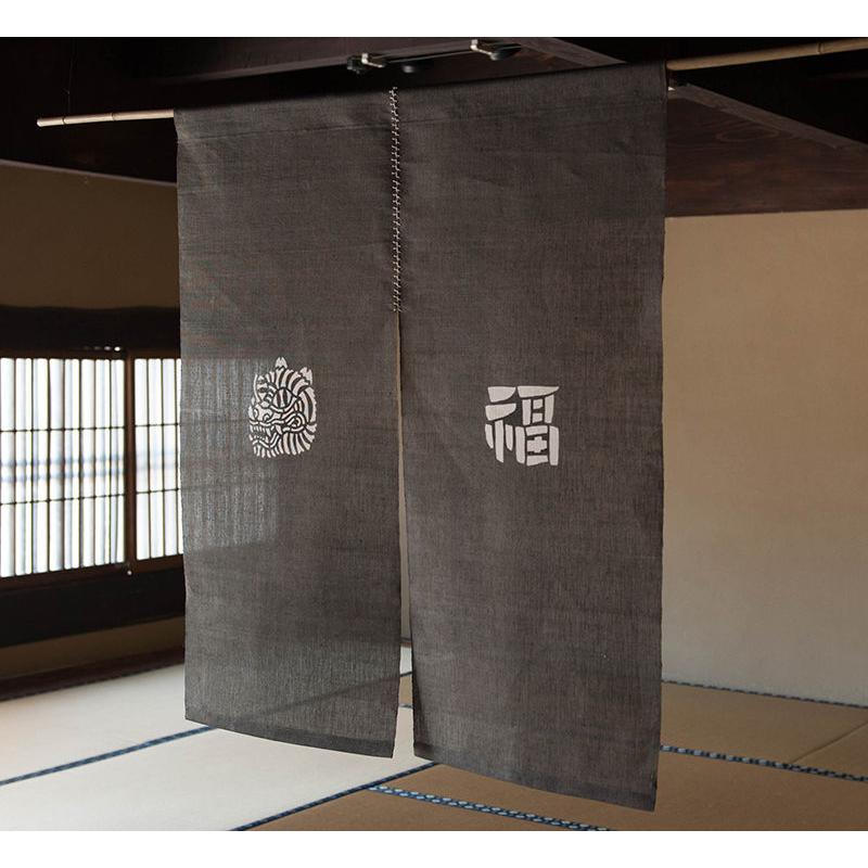 よつめ染布舎 虎福のれん 墨染め 作家 小野豊一 型染め 民芸 のれん 壁