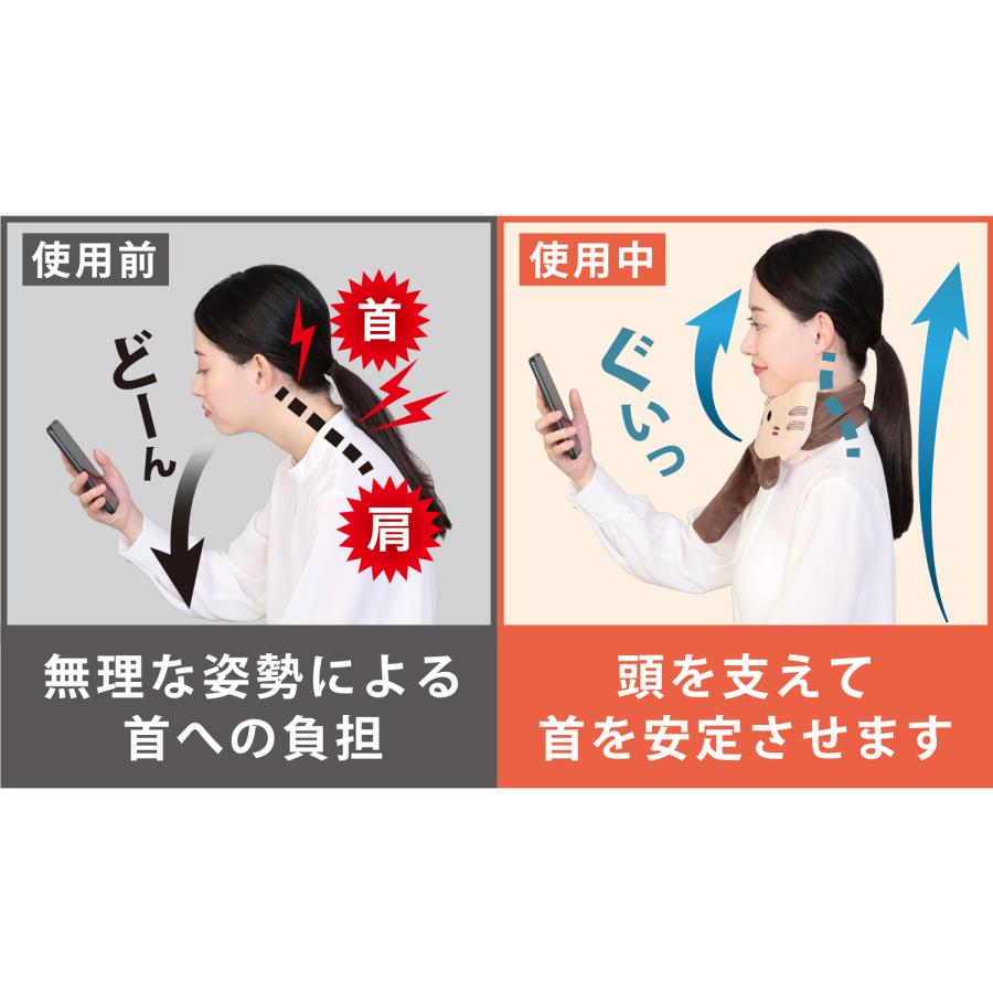 メーカー公式 かわいいネコの顔したネックサポーター のびにゃん