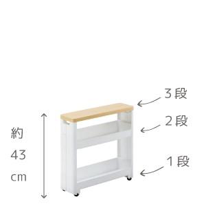 爆買 すきま収納 幅12.5cm スマートワゴン サニタリー F2549 3段 木天