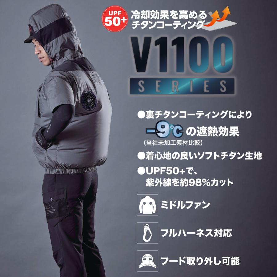 HOOH（鳳皇） ミドルファンフードベスト V1129 服単品 村上被服 快適
