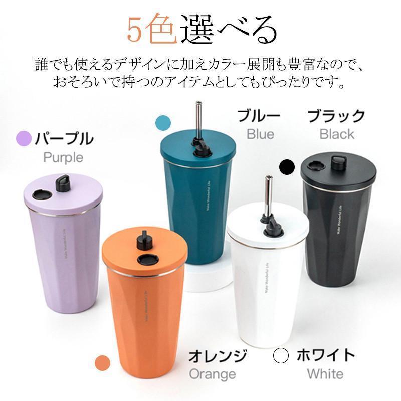 【一部即納】ストロー付きタンブラー ストロー タンブラー 600ml ステンレス 大容量 こぼれない 蓋付き おしゃれ 収納 水筒 トラベルタンブラー ストロー付き｜kurasinotomo｜15