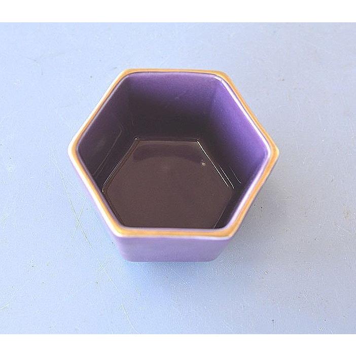 小鉢 六角 金縁 紫 小付け｜kurasinoutuwa｜02