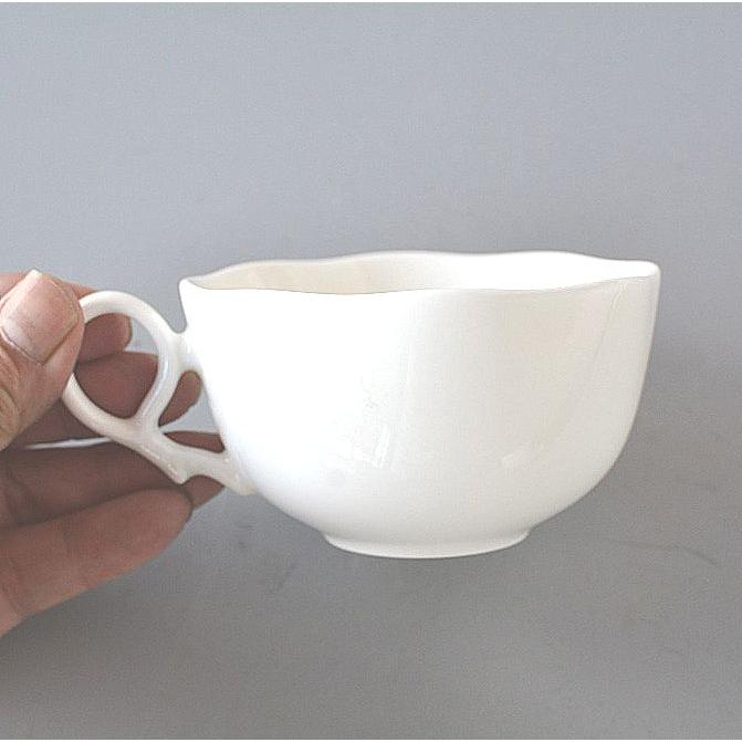 コーヒーカップ ソーサー 2客 ボーンチャイナ 紅茶兼用 ウェーブ