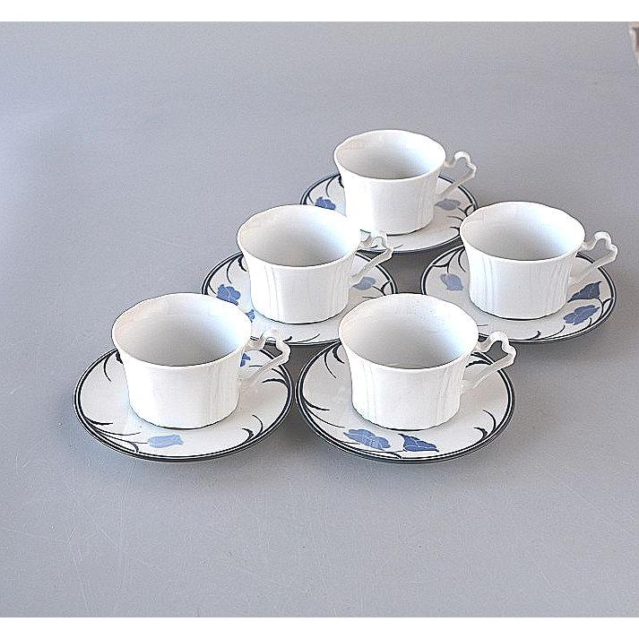 コーヒーカップ＆ソーサー 5客セット 8角カップ スープカップ