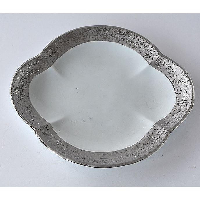 中皿 青磁 花形 銀の縁 料亭の器 : 暮らしの器 - 通販 - Yahoo