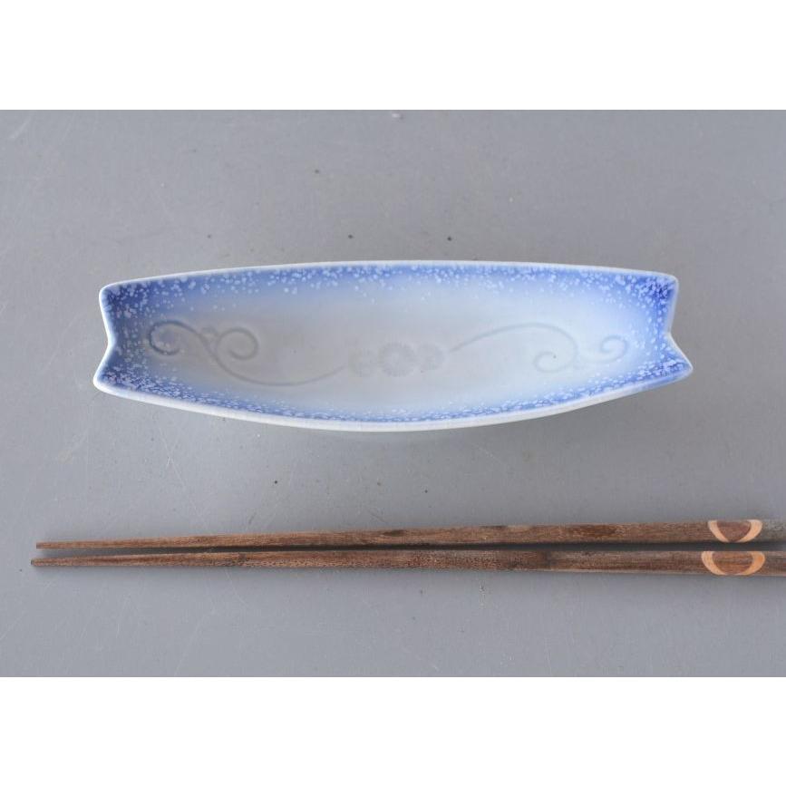 小皿 長皿 小長皿 青吹き 螺旋模様 5個セット : 暮らしの器