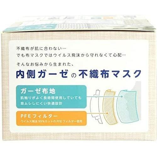 5箱セット 内側ガーゼ 不織布マスク 30枚 ふつう やさしい肌触り