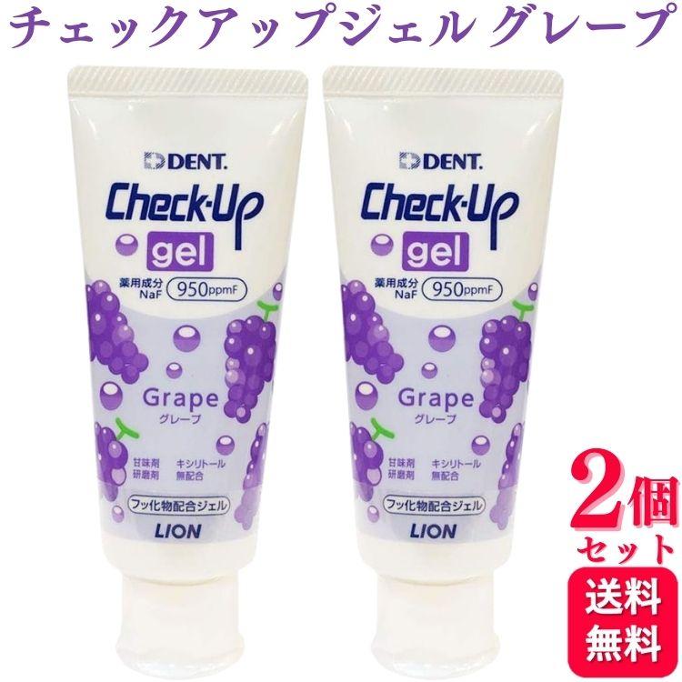 2個セット ライオン チェックアップ ジェル グレープ 60g 歯磨き粉 おすすめ ランキング デンタルケア 知覚過敏 歯周病 敏感歯（Yahoo!・くらし応援本舗(くらしドラッグ)Yahoo!店）