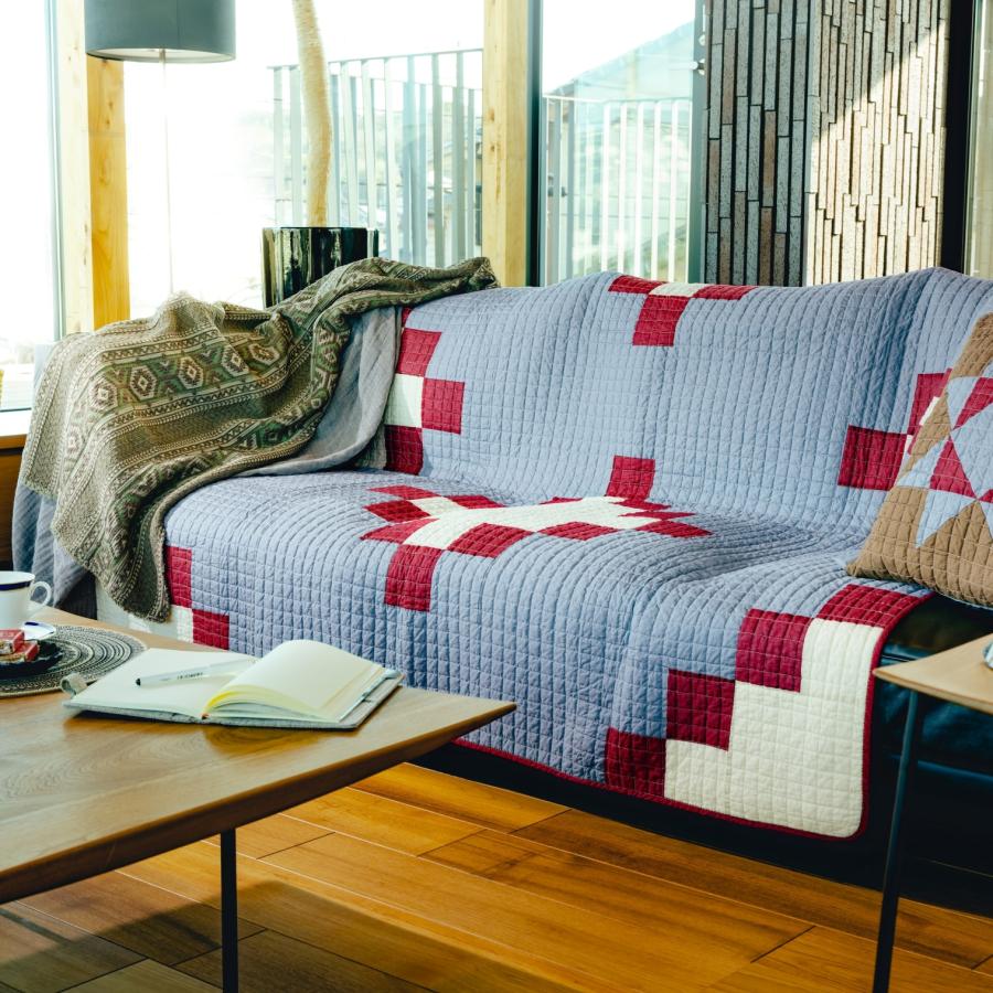 パッチワークキルト　ハンドメイド　手作りベッドカバー　ソファカバー　こたつカバー ハンドメイドパッチワークキルトこたつベッド・ソファーカバー