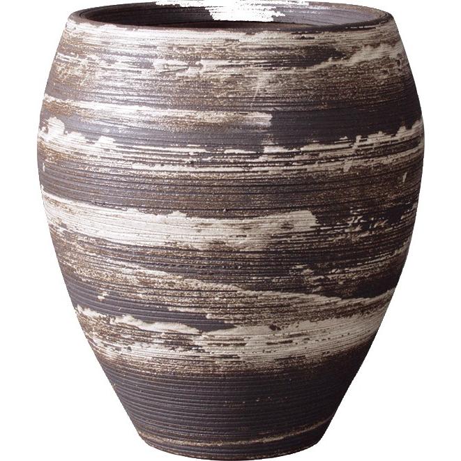 陶器製植木鉢 ストラトスロング １０号用 ブラウンホワイト 特殊 園芸