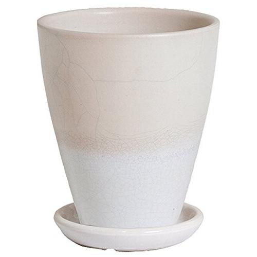 植木鉢 トレーネロング 底穴あり 受皿付 チタンホワイト