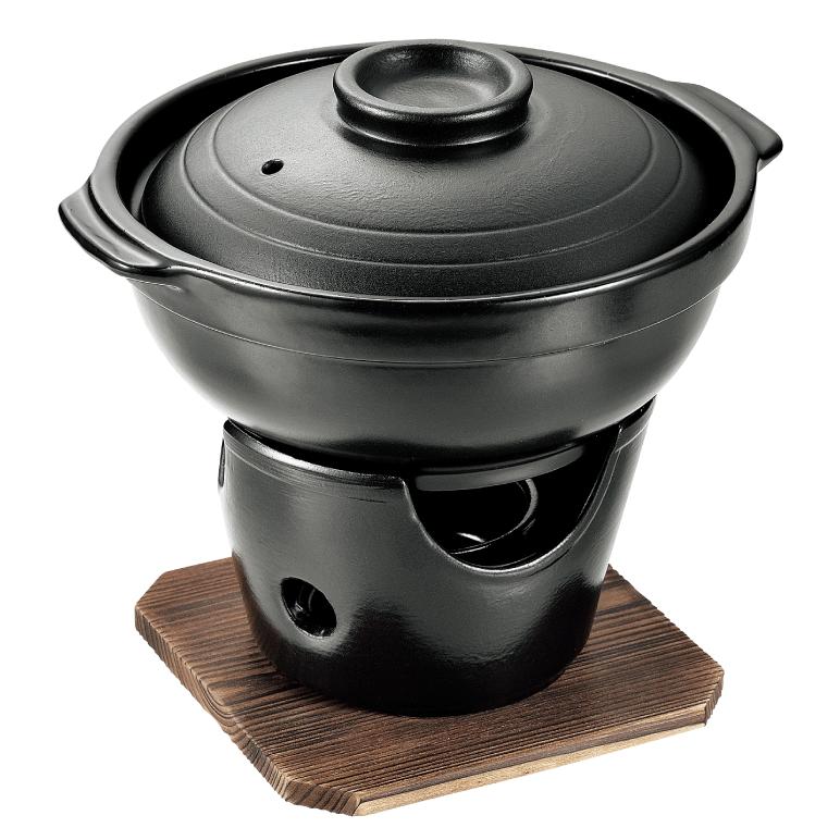 パール金属 固形燃料対応 陶器製 一人用 いろり鍋 コンロ付きセット 和