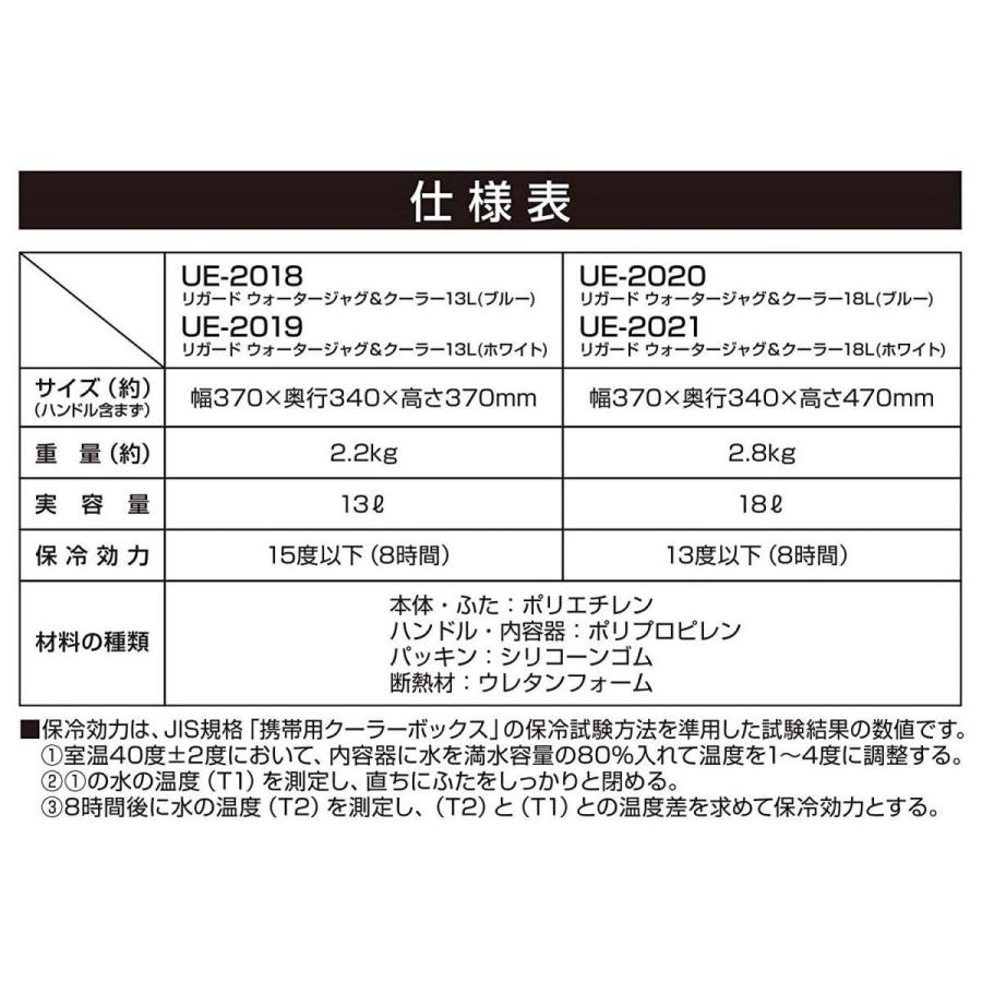 リガード ウォータージャグ\u0026クーラー 18L (ブルー) UE-2020 キャプテンスタッグ(CAPTAIN STAG)_4