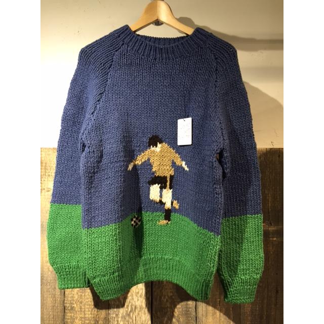 【新品】6ヤードボックス メアリーマキシム サッカーセーター グレー/ネイビーＭ 6ヤードボックス メアリーマキシム(Mary Maxim) サッカーセーター