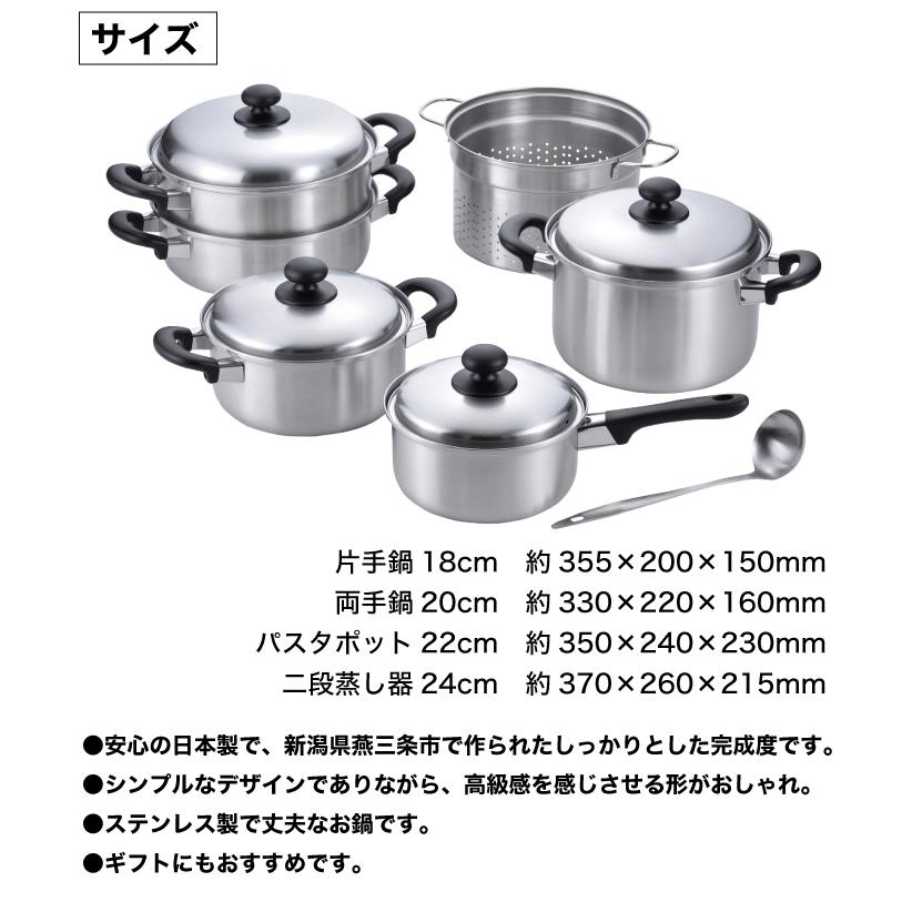 国産 IH対応 ステンレス製 キッチンセットＢ 燕三(ENZO) EM-025 和平フレイズの画像