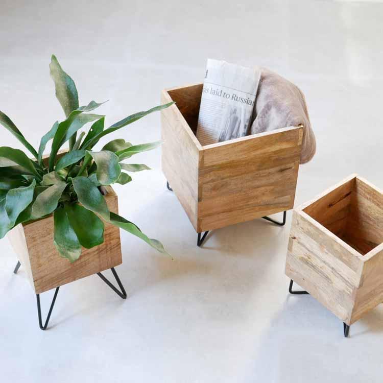 ポットスタンド 木製の植物スタンド 木製 12個のポットスタンド 天然