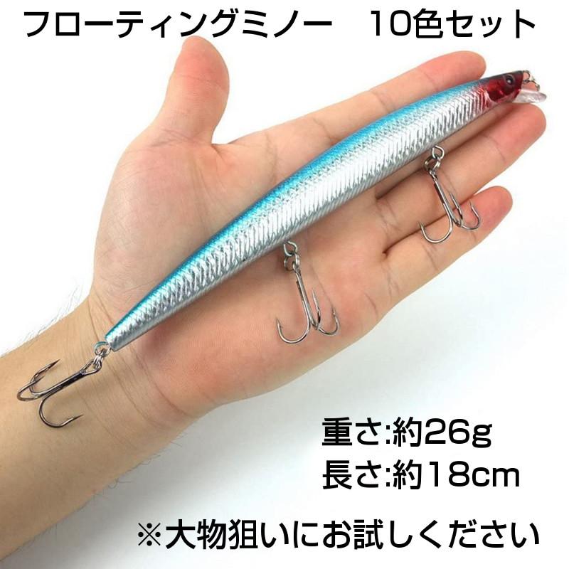 送料無料 i-loop ルアー セット 18cm 26g ミノー 10色 10本 良く 送料無料 i-loop ルアー セット 18cm 26g ミノー 10色 10本 良く