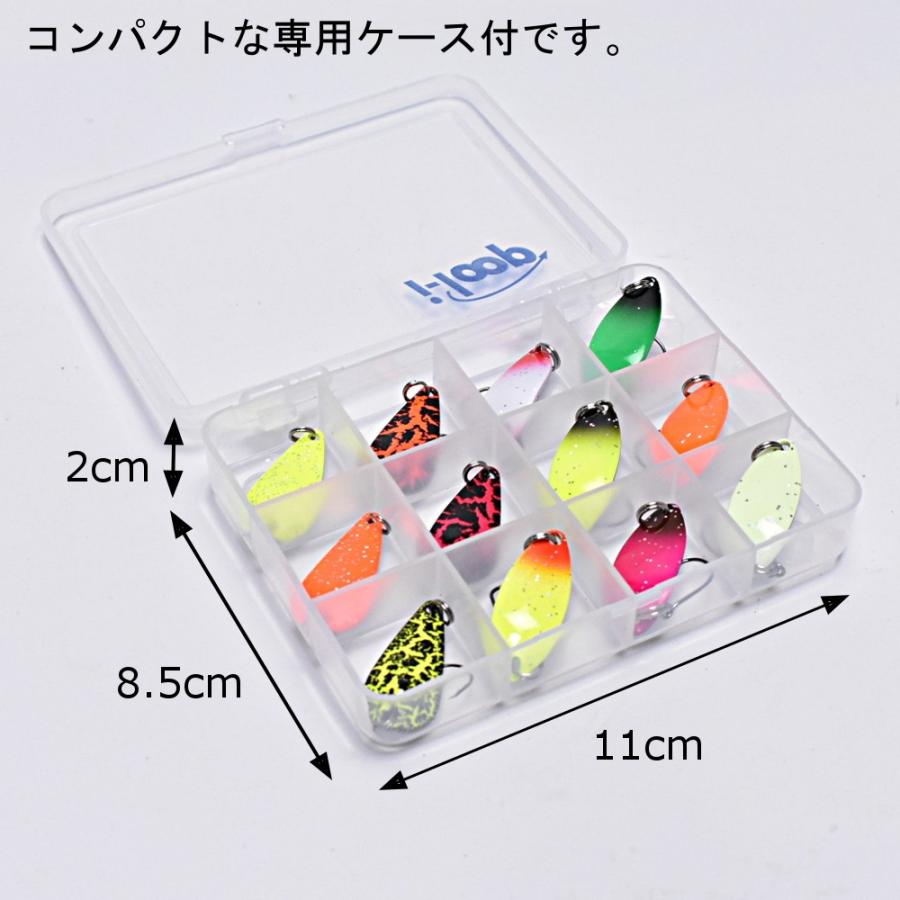 I Loop マイクロ スプーン 3g 専用ケース付 12個 ルアー セット 形状 2種類 コロラド ティアドロップ ルアー フライ 管釣り トラウト 渓流 Ms 3g12pce アウトドア バッグ専門 くらスペ 通販 Yahoo ショッピング