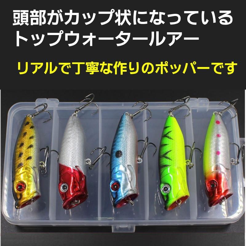 I Loop ルアーセット ポッパー 5個 6 5cm 13g トップウォーターミノー ブラックバス シーバスフィッシングやチニング スポーニングにも最適 専用ケース付き Tkp アウトドア バッグ専門 くらスペ 通販 Yahoo ショッピング