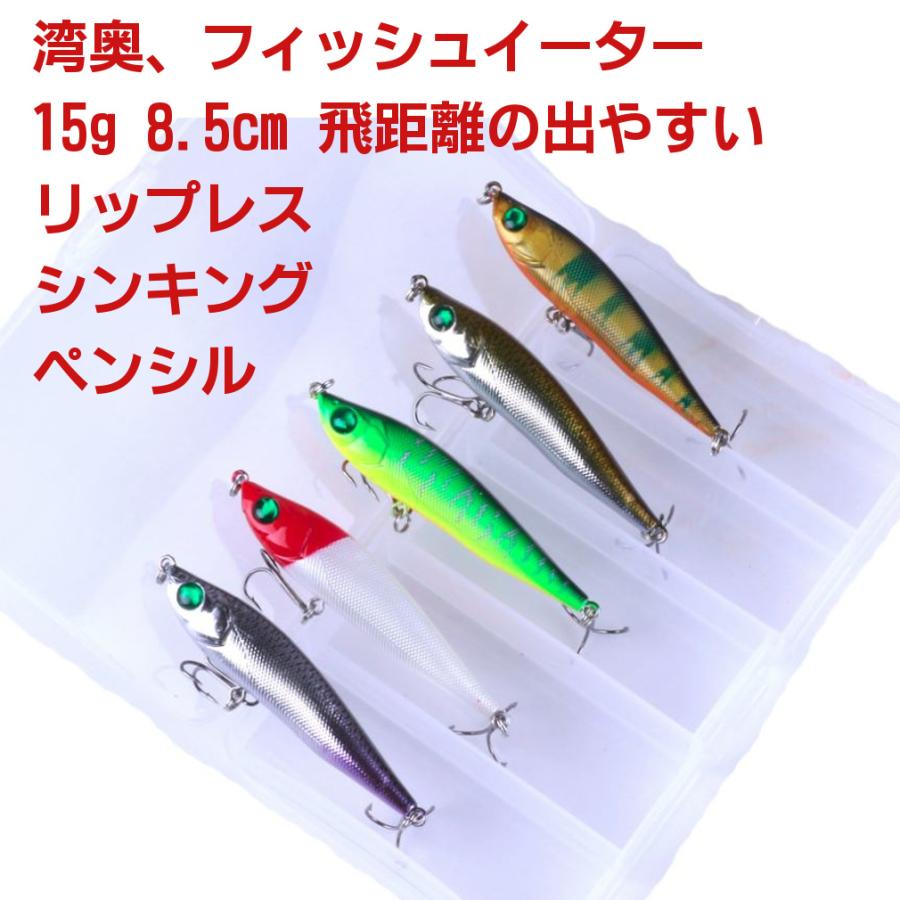 I Loop シンキングミノー 5色 15g 8 5cm ルアーセット ５個セット シーバス ヒラメ ソルトウォーターに最適 リップレス シンキング ペンシル 専用ケース付き Ud Ppwr Jel7 アウトドア バッグ専門 くらスペ 通販 Yahoo ショッピング