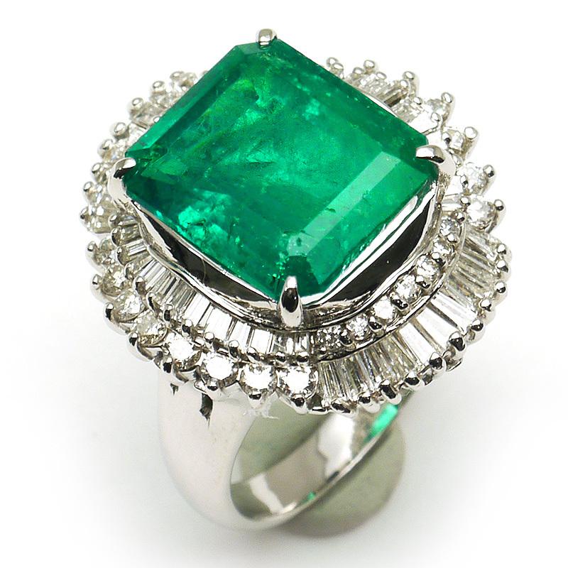【訳あり】 【送料無料】エメラルドダイヤモンドリング #17 約17号 Pt900・エメラルド7.68ct・ダイヤモンド1.40ct プラチナ 指輪 美品 ソーティング付【1B1159】, ダンス衣装 オズコレクション 06cf0b58