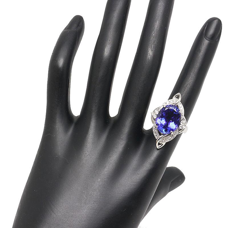 タンザナイトダイヤモンドリング #12 約12号 指輪 PT900・ゾイサイト