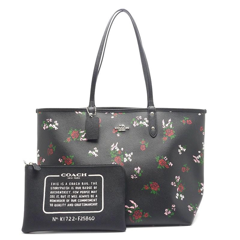 人気の コーチ Coach リバーシブルトートバッグ F Pvc レザー アウトレット ブラック 黒 薔薇 サイズ対応 通勤通学 ポーチ付 値下げしました 1sh1860 ぽっきりsale対象 Www Skylanceronline Com