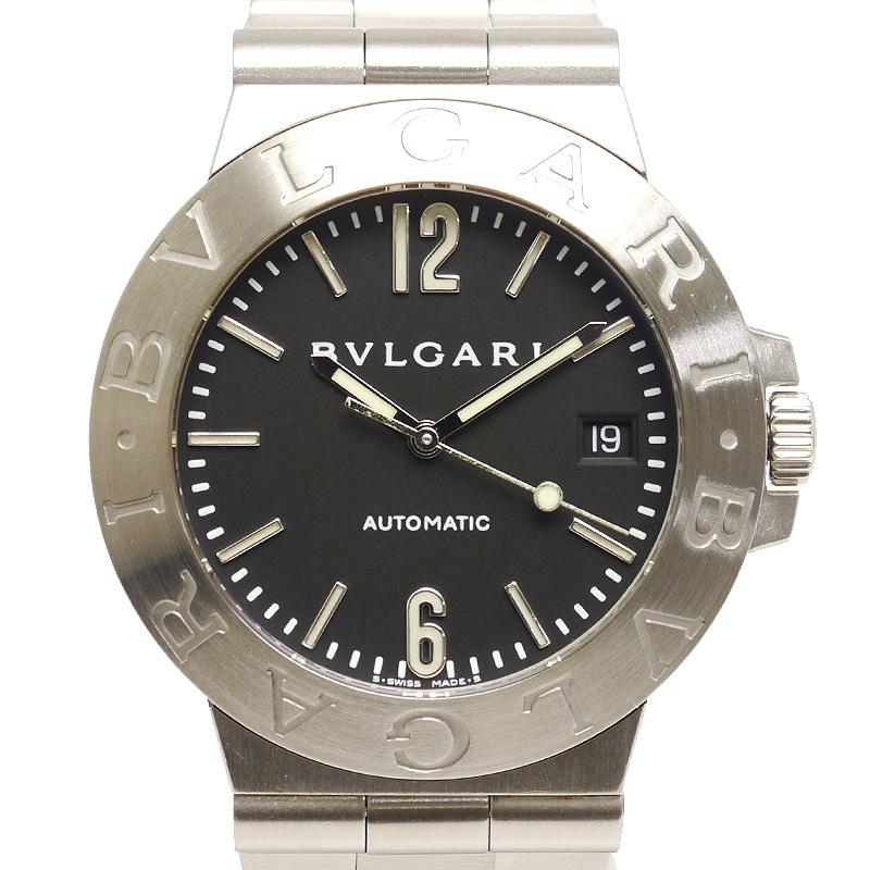 が大特価！ ブルガリ BVLGARI ディアゴノ スポーツ デイト LCV38S メンズ オートマ SS 黒文字盤 腕時計