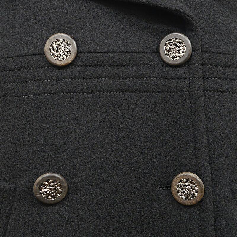 CHANEL シャネル ダブルロングコート ウール100%・裏地シルク100 CHANEL シャネル ダブルロングコート ウール100%・裏地シルク100