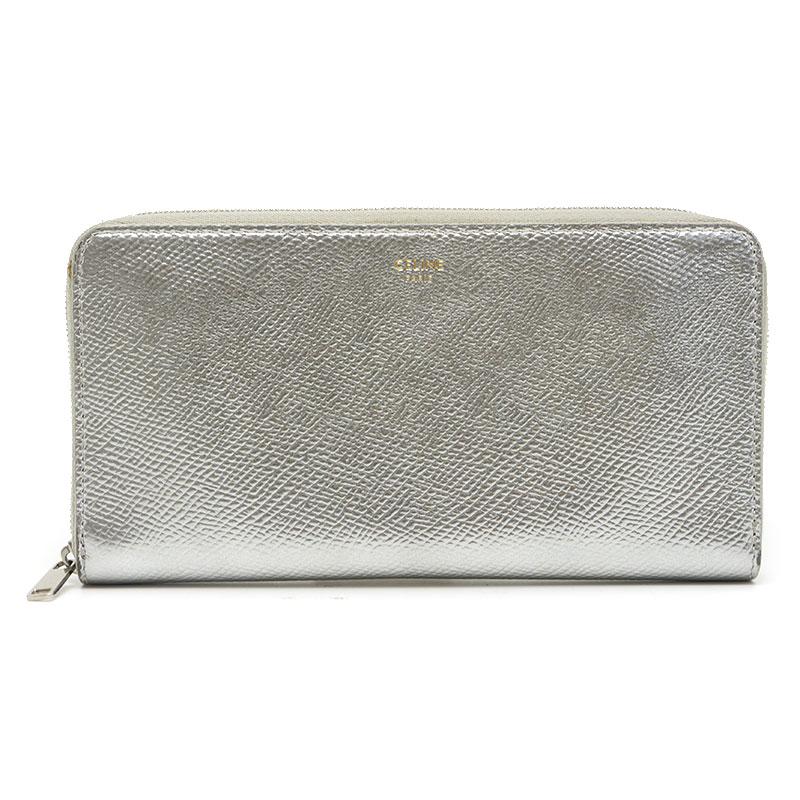 CELINE セリーヌ ラウンドジップ長財布 型押しレザー CELINE セリーヌ ラウンドジップ長財布 型押しレザー